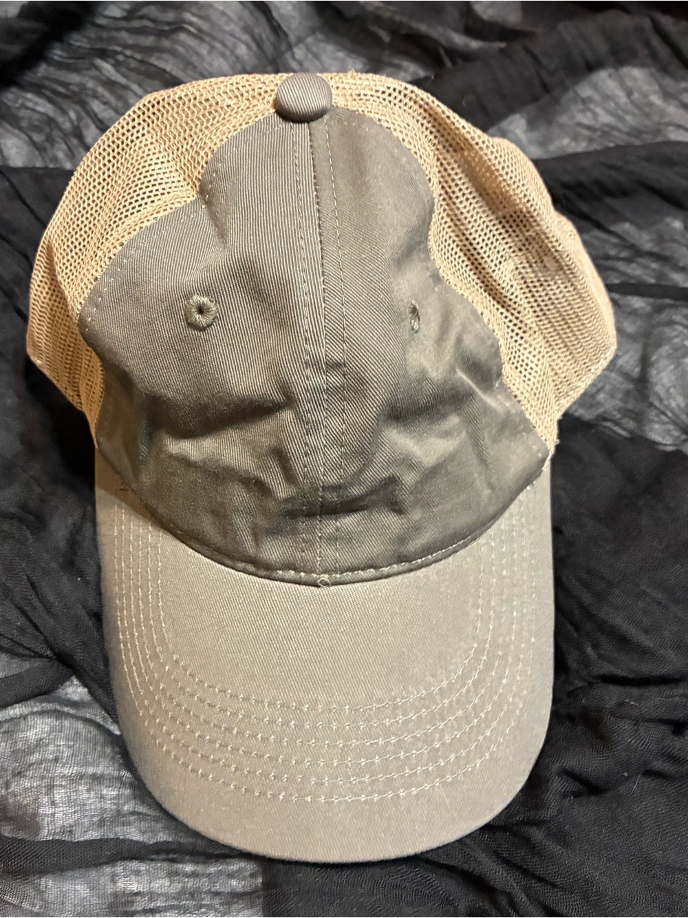 Breathable Two-Tone Men's Baseball Hat - Khaki and Tan